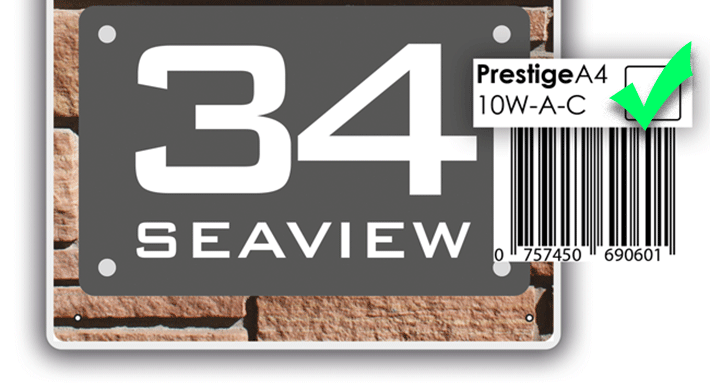 prestige A4 house number plaques