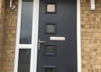 Grey door with side panel