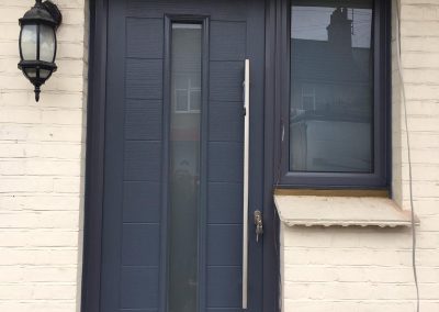 Slate grey door with panels