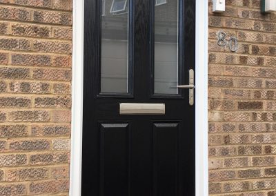 black 2 panel composite door