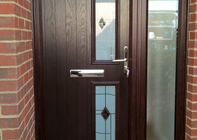 rosewood composite door with side panel