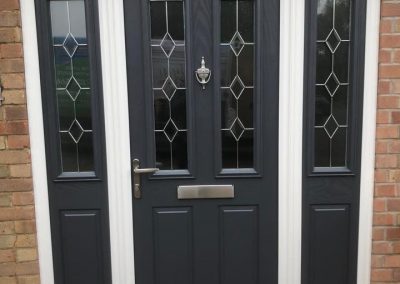 grey composite door and composite side panels