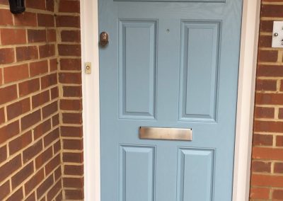 duck egg blue composite door sunburst