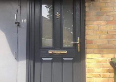 grey 2 pane composite door chrome