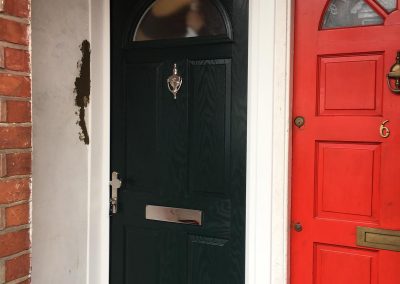 Green composite door and top light